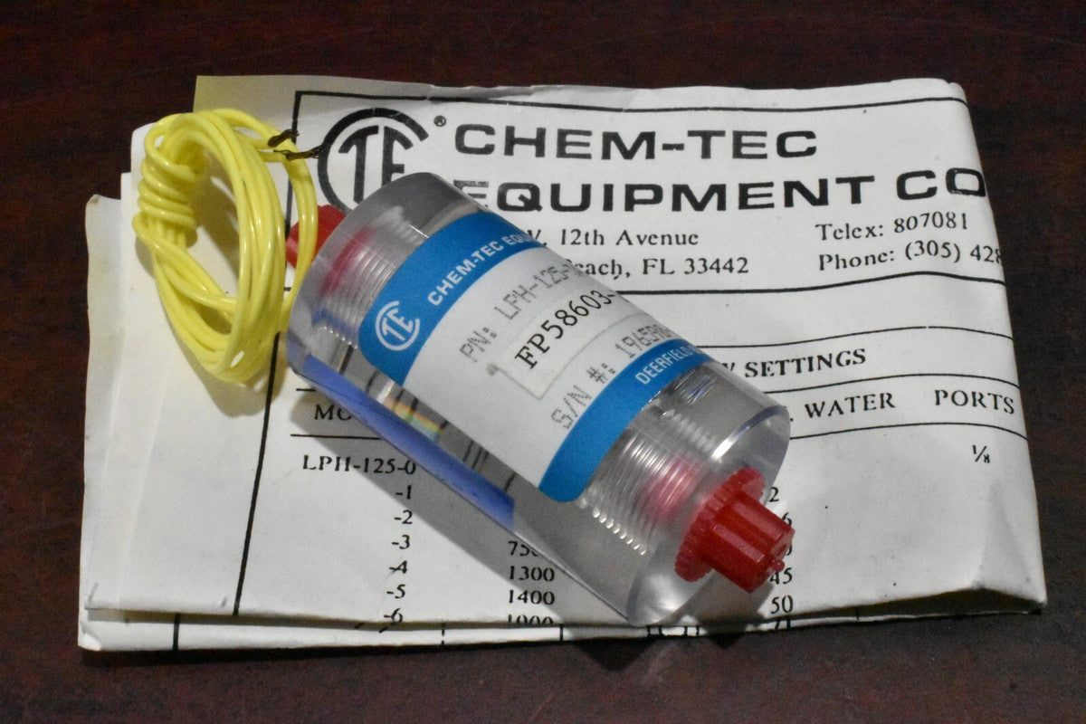 ChemTec LPH-125-3A Non-Adjustable Flow Monitor
