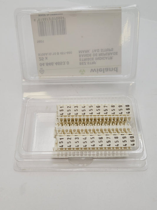25PC Wieland 9705A/6/10B451-460 Mark Tag Strips for Terminal Block 04.846.4653.0