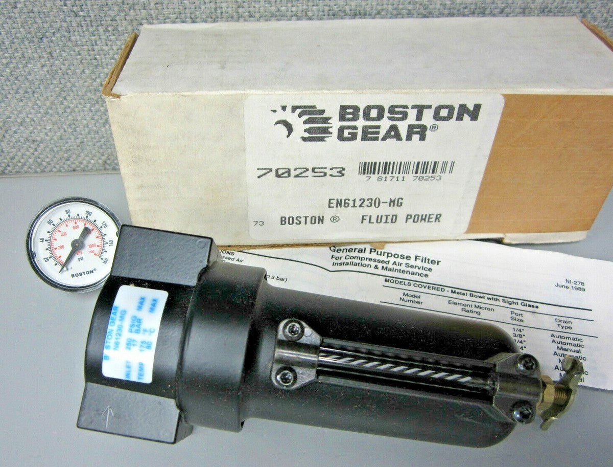 Boston Gear 70253, EN64241-MGG Pneumatic Pressure Regulator/ Filter "NEW"