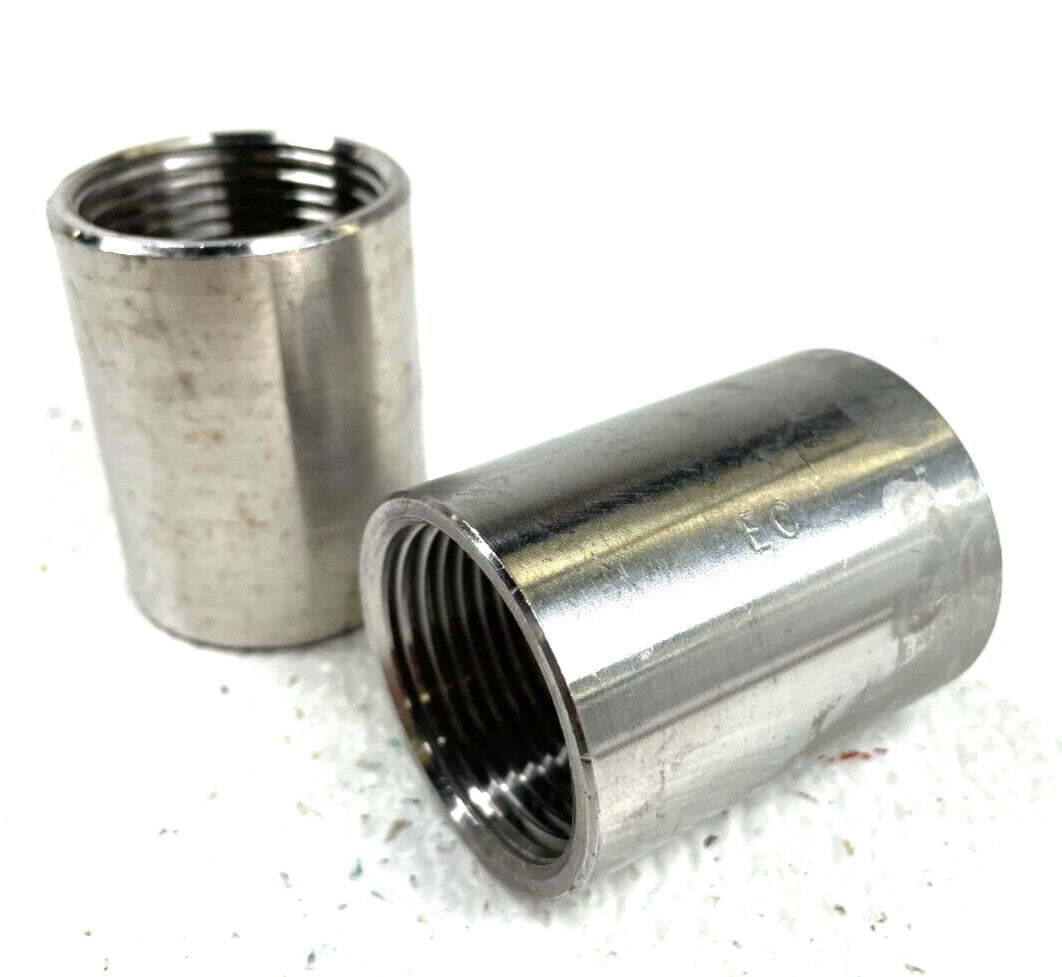 (2) Stainless Steel Rigid Electrical Conduit Coupling 1" Female NPT