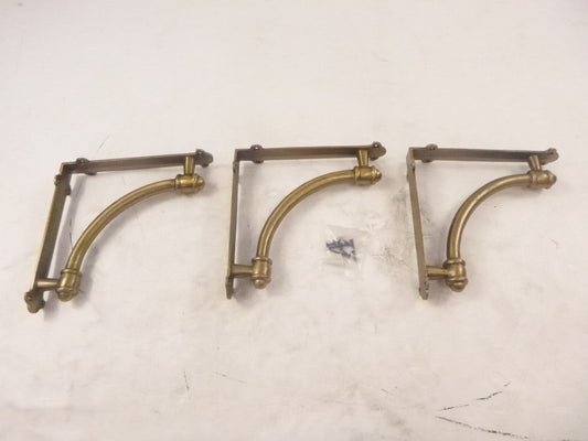 3 Pack Nach Decorative Shelf Brackets ‎AD-90-064AG Antique Gold Cast Iron