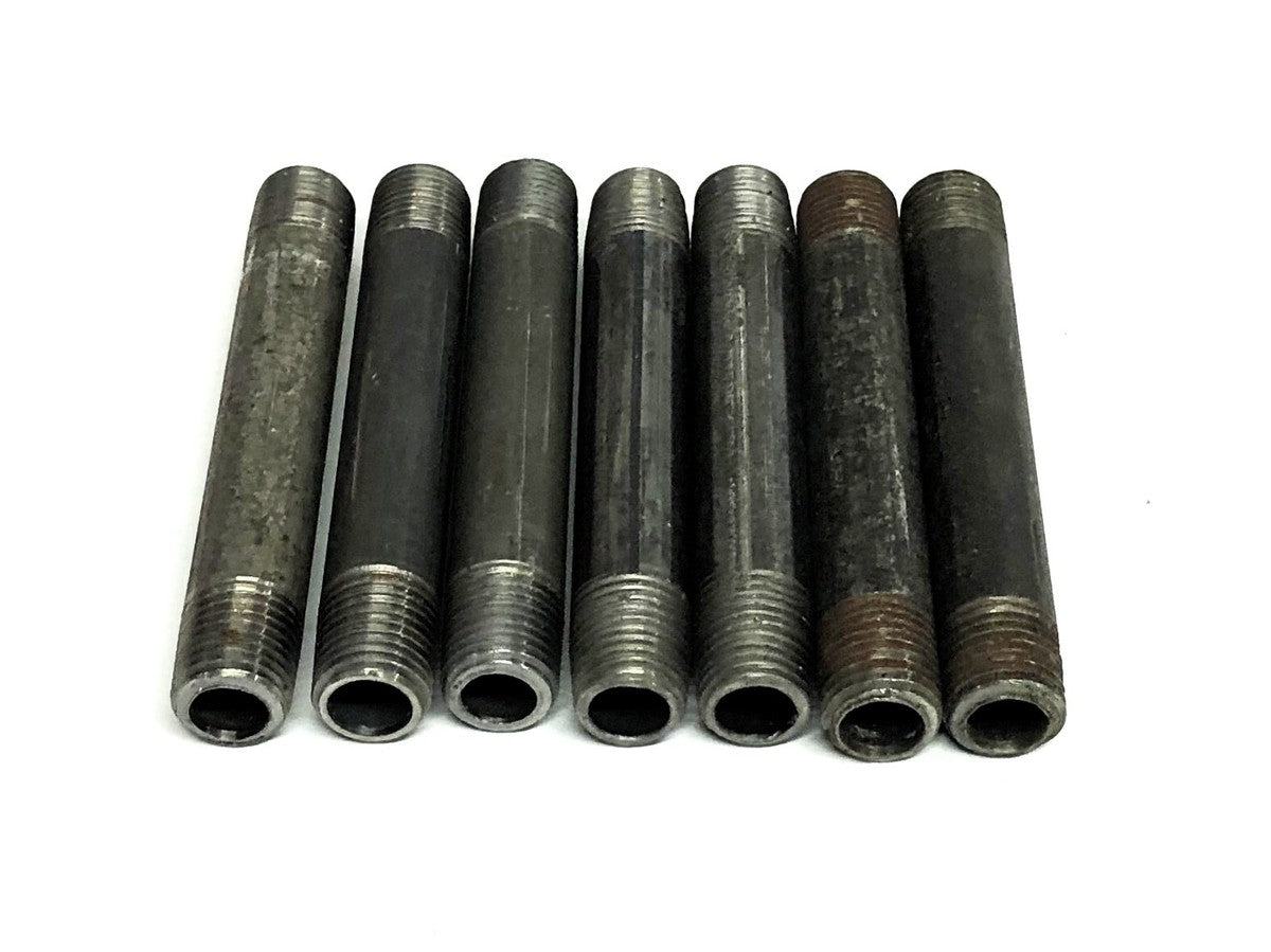 Unbranded 1/4 Inch 18TPI Pipe Nipple 3-1/2 Inch [Lot of 7] NOS