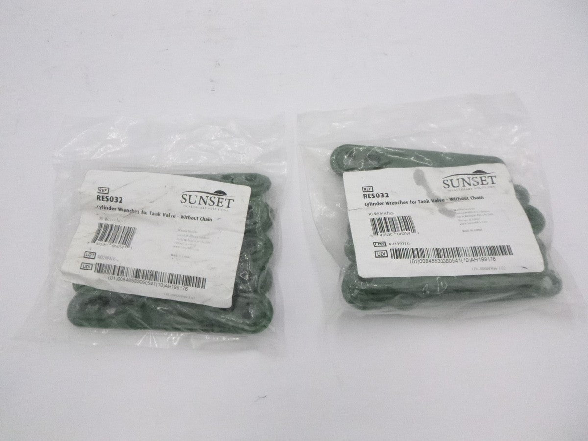 20 Pack Sunset Healthcare Cylinder Wrenches Green