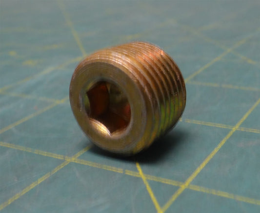 1/2" Male NPT Plug Brass Pipe Fitting Internal Hex Head