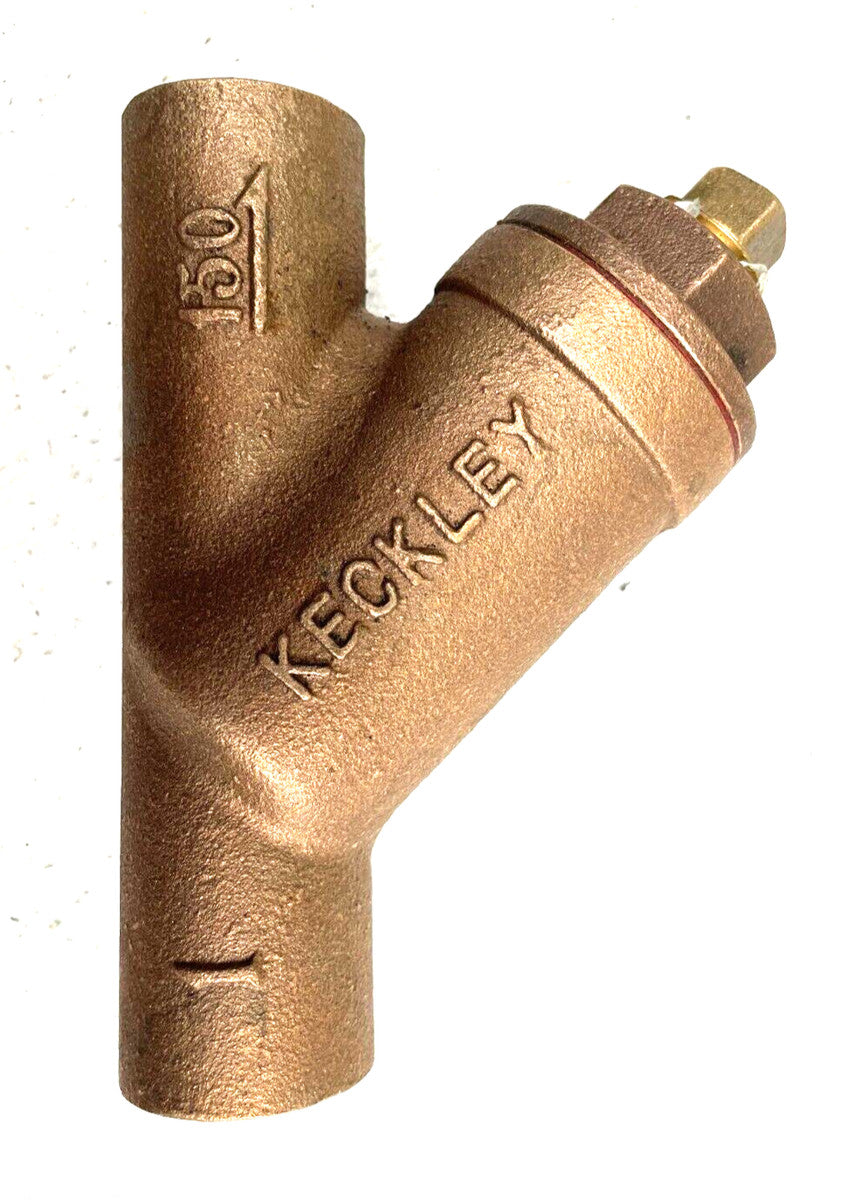 KECKLEY Brass Y Strainer 1" Solder Joint Class 125-200 w/ 20-Mesh SS Screen