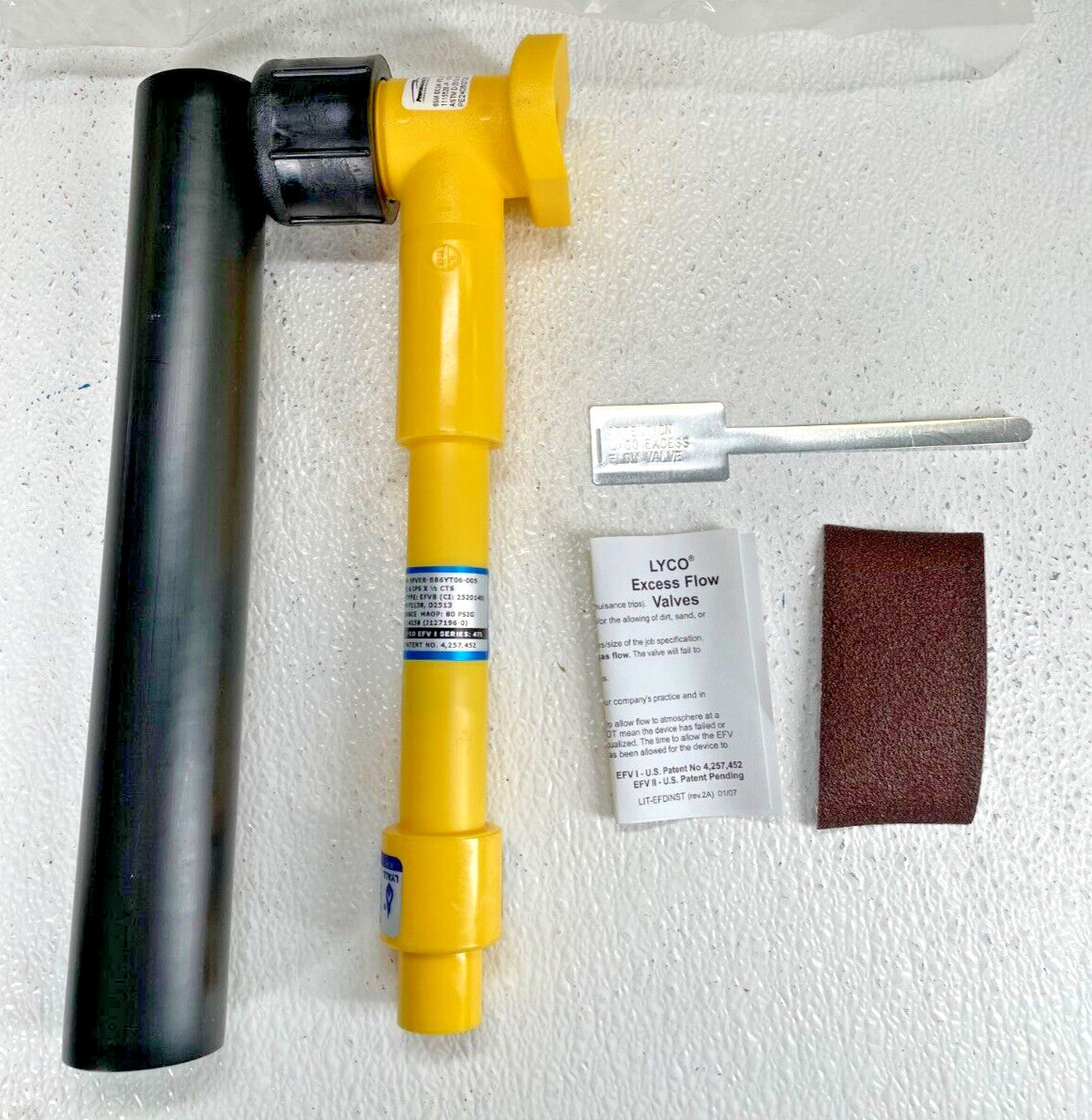 Molded MDPE Std Gas Tapping Tee 6" IPS x 1/2" CTS w/ LYCO Excess Flow Valve EFV