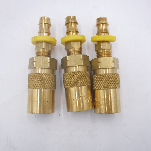 3 Pack 1/2" Hose Insert x 1/2" Quick Connect PPE 300 Series Brass Hose Coupler