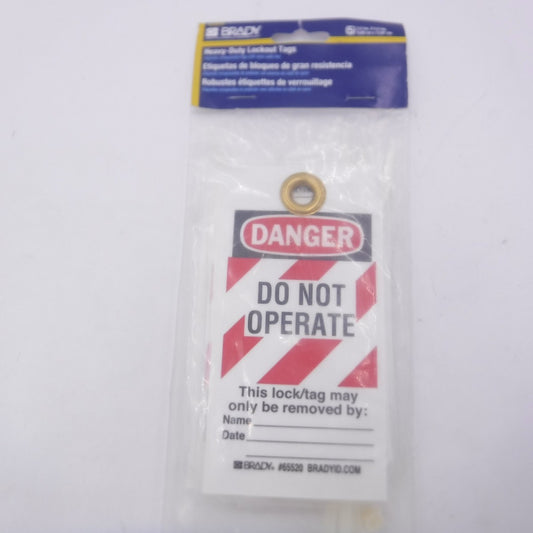 5 Pack Brady Do Not Operate Tags 3.5" x 5.5" Heavy Duty Lockout Tags