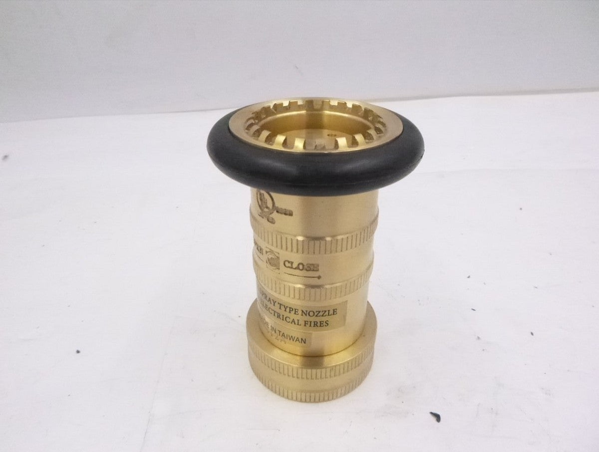 Brass 1-1/2" FNPT Fire Hose Adjustable Fog Nozzle w/Rubber Bumper
