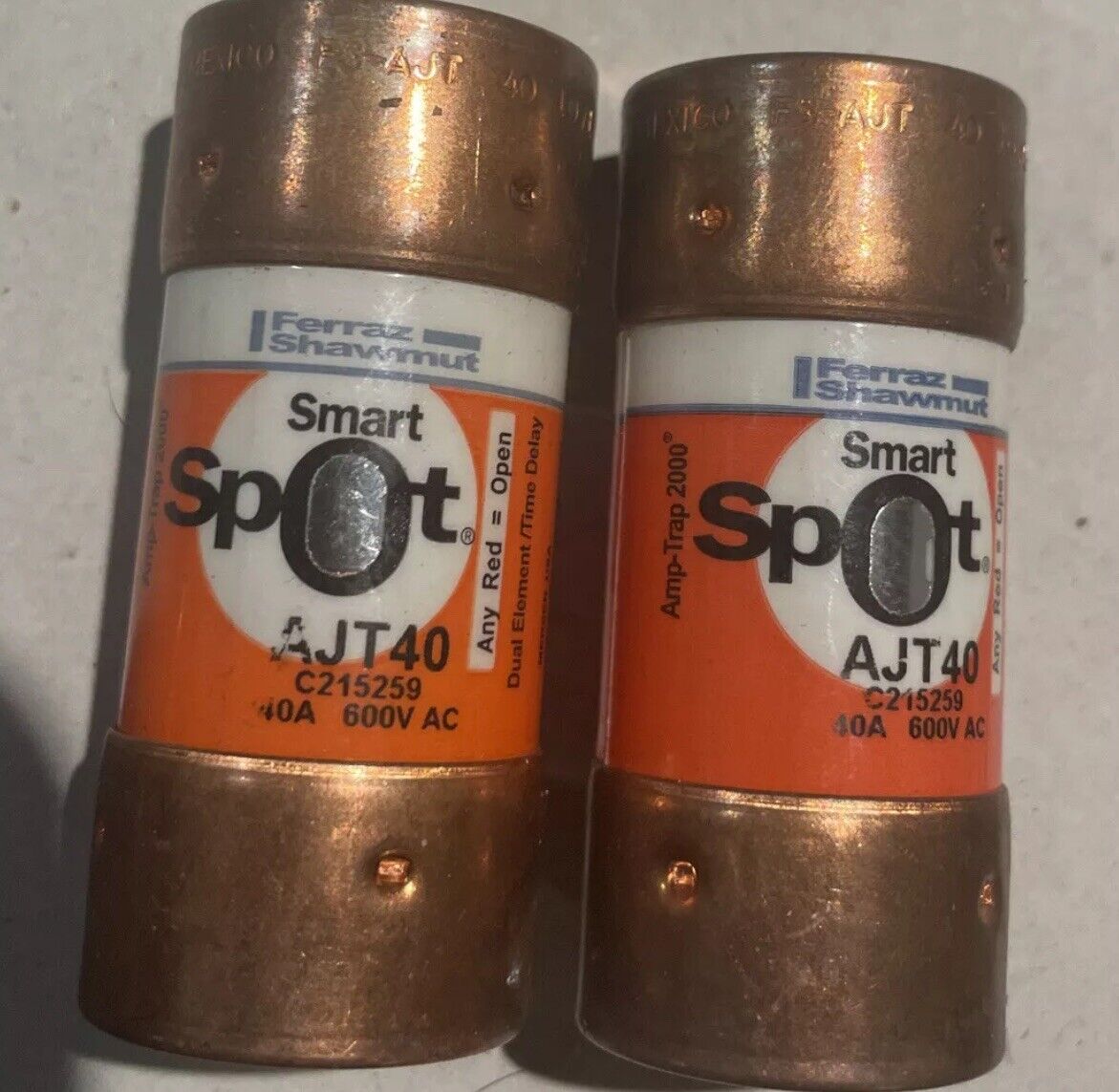 *QTY 2* Ferraz Shawmut AJT40 Amp Trap Fuse 40A 600V.    FB