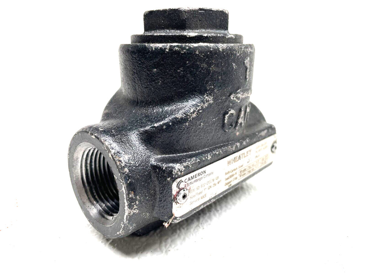 Cameron Wheatley Swing Check Valve 1" 2160 PSI WOG Carbon Steel Body NACE Trim