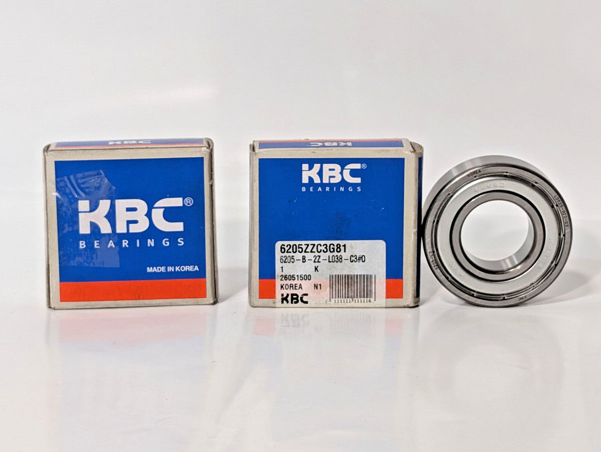 Lot of 2: KBC 6205-ZZ-C3-G81 Bearings, 6205-B-2Z-L038-C3, 26051500, 6205Z