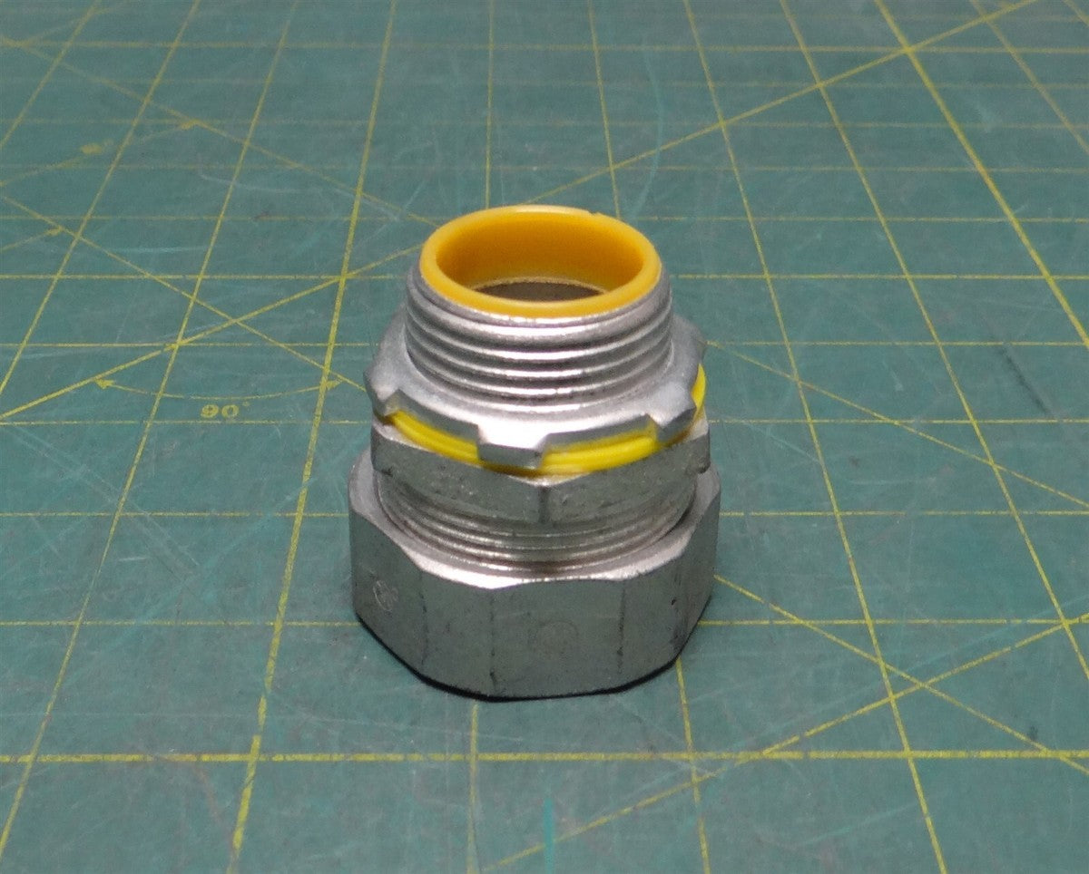 1" SCI Straight Liquid Tight Malleable Iron Insulated Connector 2.25" Long
