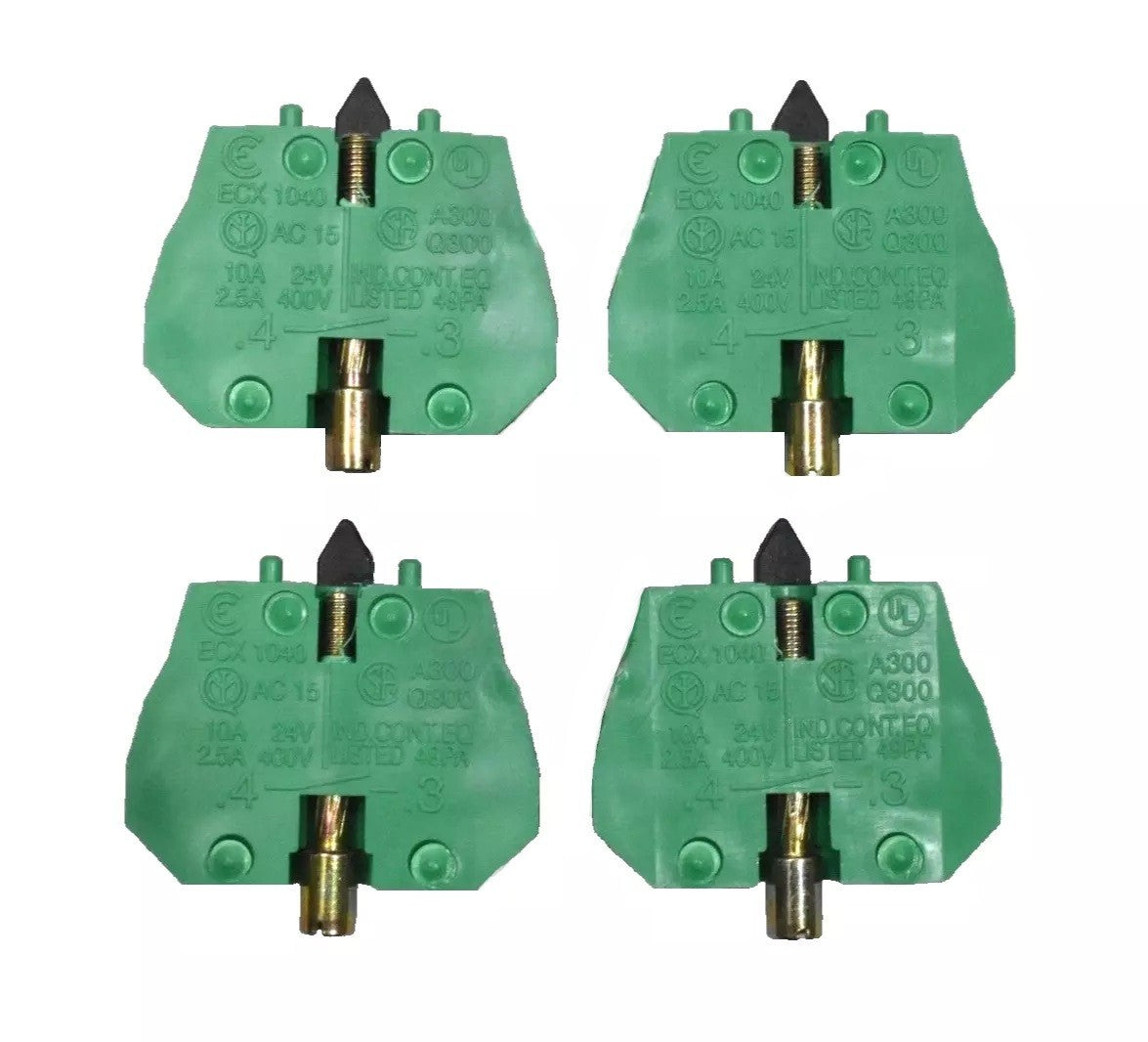[Lot of 4] Automation Direct ECX1040 Green Contact Block