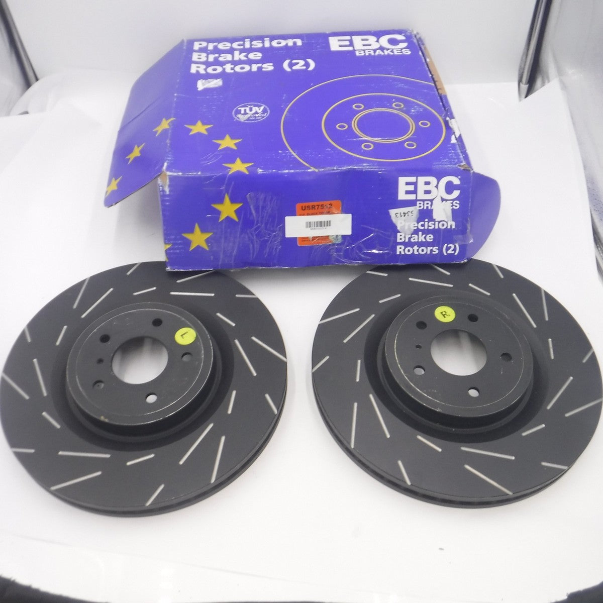 Pair of EBC Front Ultimax Slotted Rotors USR7512 For 2009-2020 Nissan 370Z