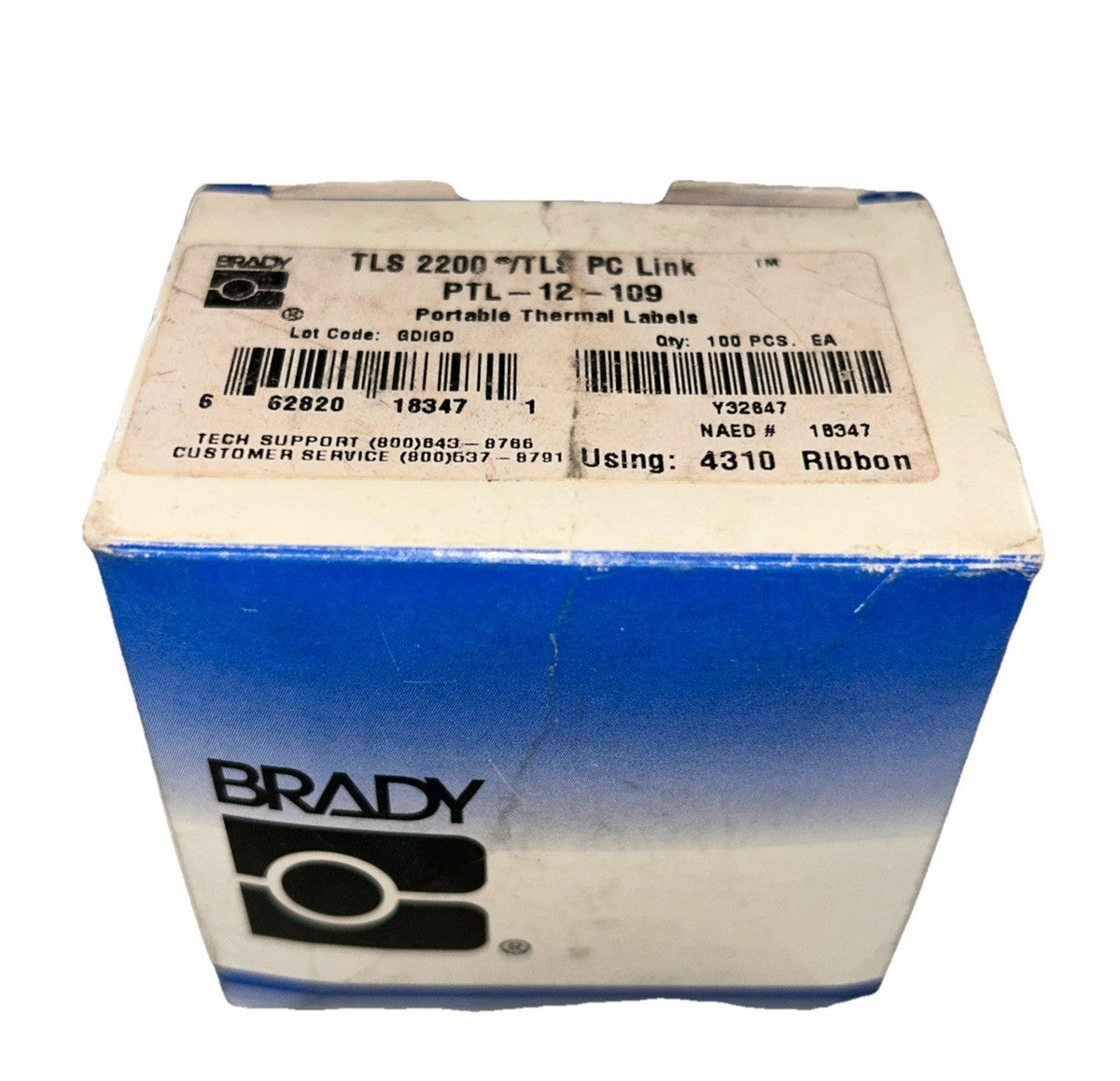 Brady PTL-12-109 (100/roll) TLS-2200 TLS-PC LINK (18347). NEW! FREE SHIPPING!