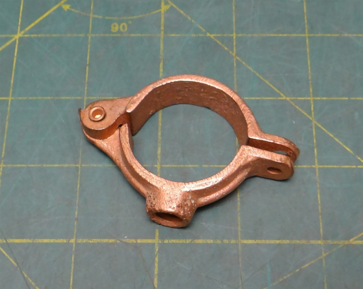 1-1/4" Nvent Caddy Copper Plated Cast Iron Split Ring Hanger, 3/8" Mount Size