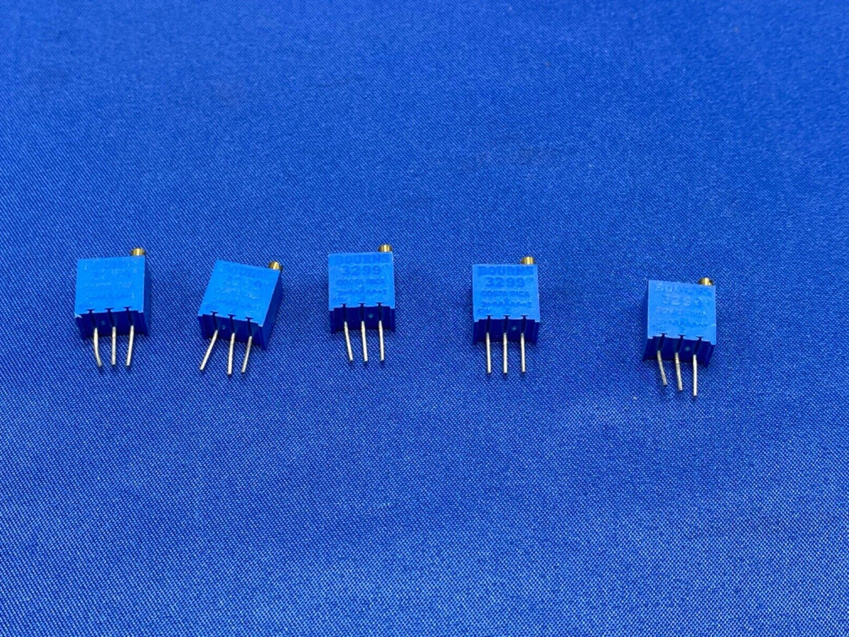 Bourns qty 5 bulk lot, trimpot potentiometer, 5K, 3299W-1-502 straight
