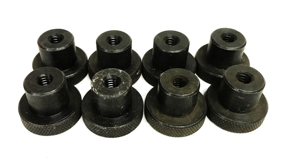 Unbranded 1 inch Black Oxide Knurled Knob [Lot of 8] NOS