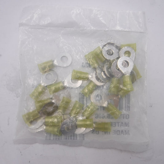 25 Pack Lawson Electro-Lok Yellow Ring Tongue Terminals 16 to 12 AWG 5936