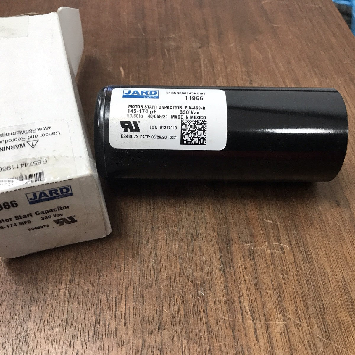 11966 - JARD Motor Start Capacitor 145 - 174 MFD X 330 VAC NEW - HEAVY-DUTY PART