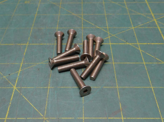 (Lot of 11) 10-32 x 1" Length Passivated 316 Stainless Steel Hex Flat Head Screw
