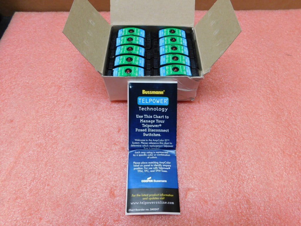 (10) BUSSMANN TPC-100 Amp Telpower Fuse -- Lot of 10