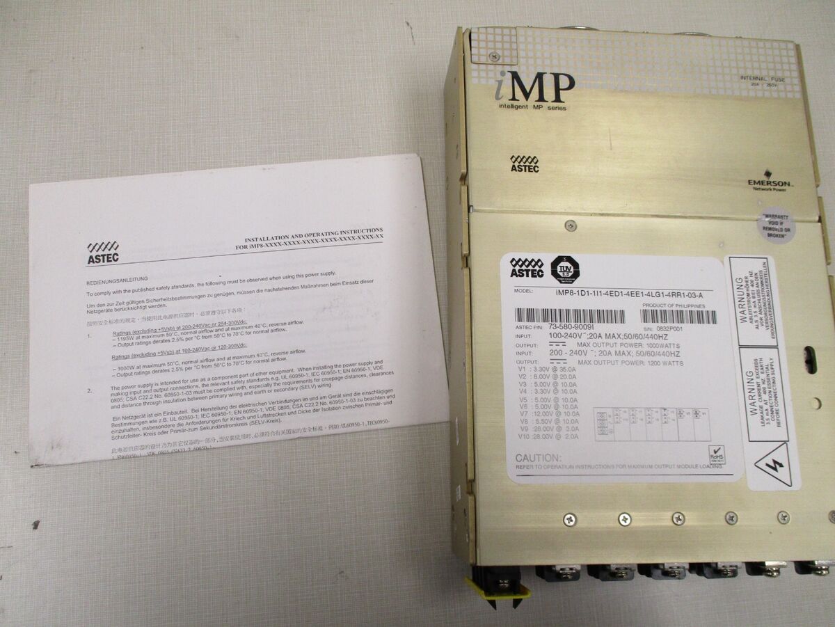 ASTEC iMP8-1D1-1I1-4ED1-4EE1-4LG1-4RR1-03-A iMP Series Power Supply 73-580-9009I