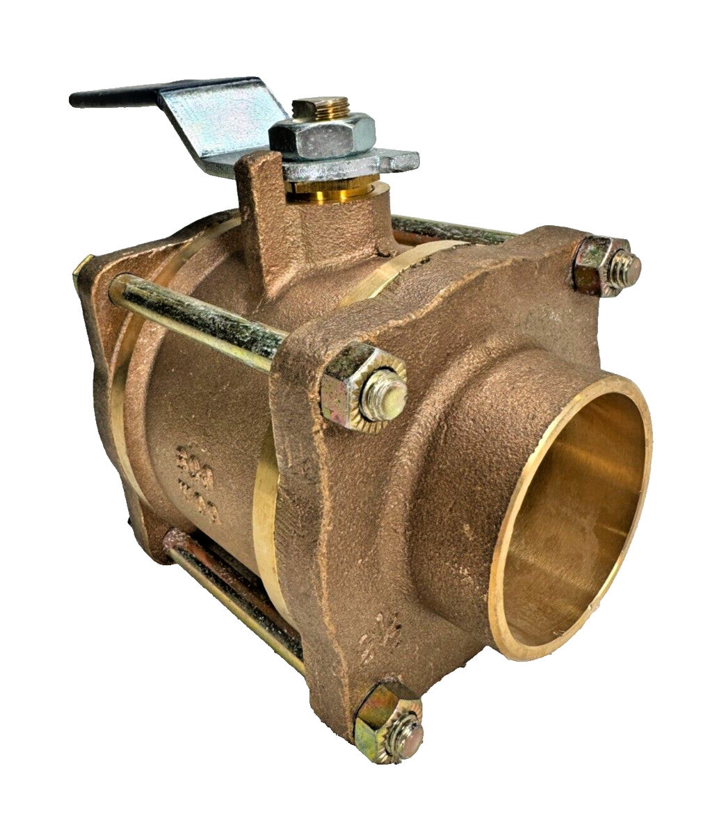 NIBCO S-595-Y Bronze Ball Valve 2-1/2" 600-PSI CWP 3-Piece Full Port Solder Ends