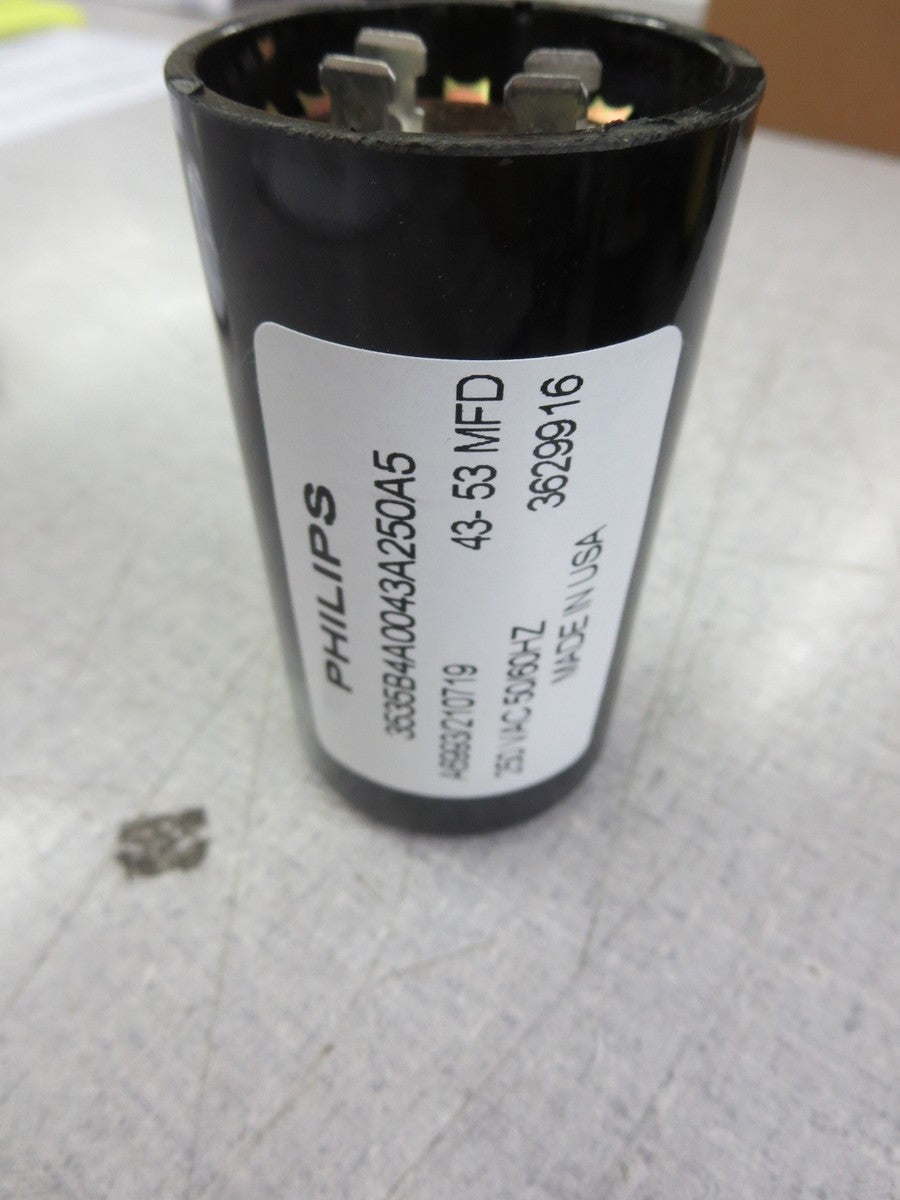 Philips 3535B4A0043A250A5 A6993/210719 250VAC 43-53MFD 3629916 NEW