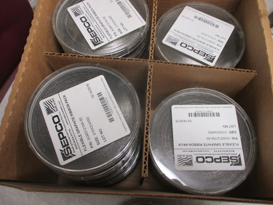(3) SEPCO PN: SG631215A-50 Flexible Graphite Ribbon Packing 0.015 x 3/4 x 50'