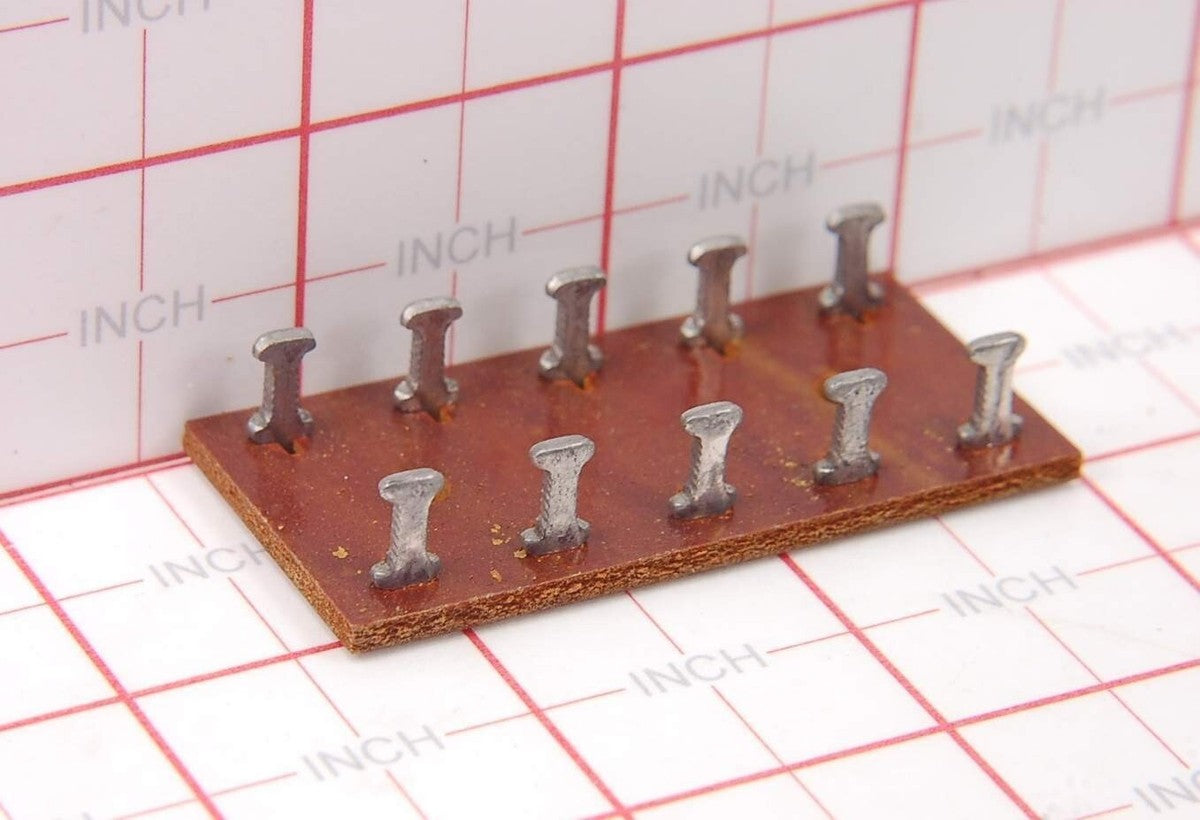 Lot of 2 - Vintage Phenolic 10 Turret Board Dual Row 5 Tie Point Wiring Strip