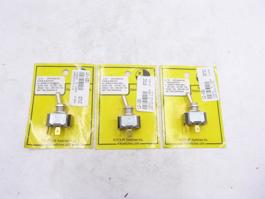 3 Pack K-Four Switches Metal Lever Toggle Switch Off-(ON) Single Pole 12-101