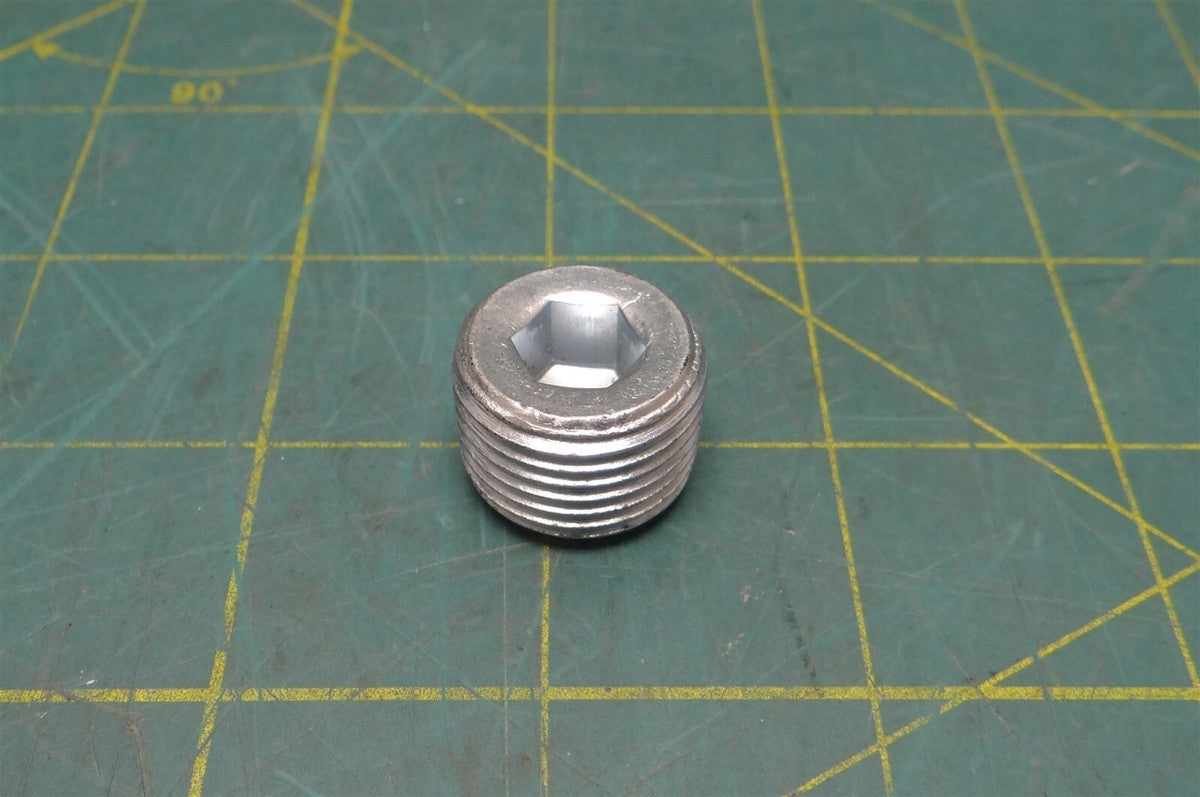 1/2"-14 NPT x 0.6" Length Compact Extreme-Pressure Steel Plug w/ 3/8" Hex Drive