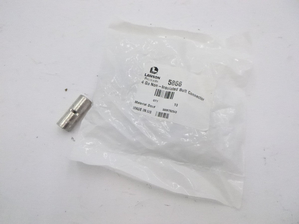 10 Pack Lawson 4AWG Non Insulated Butt Splice Connectors