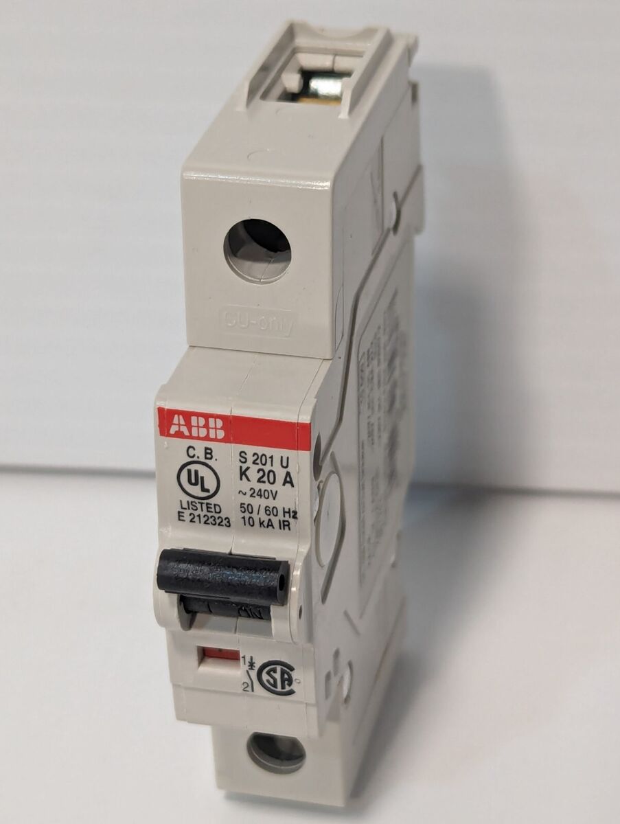 ABB S201U-K20 Circuit Breaker, 20A, 240VAC, 1-Pole