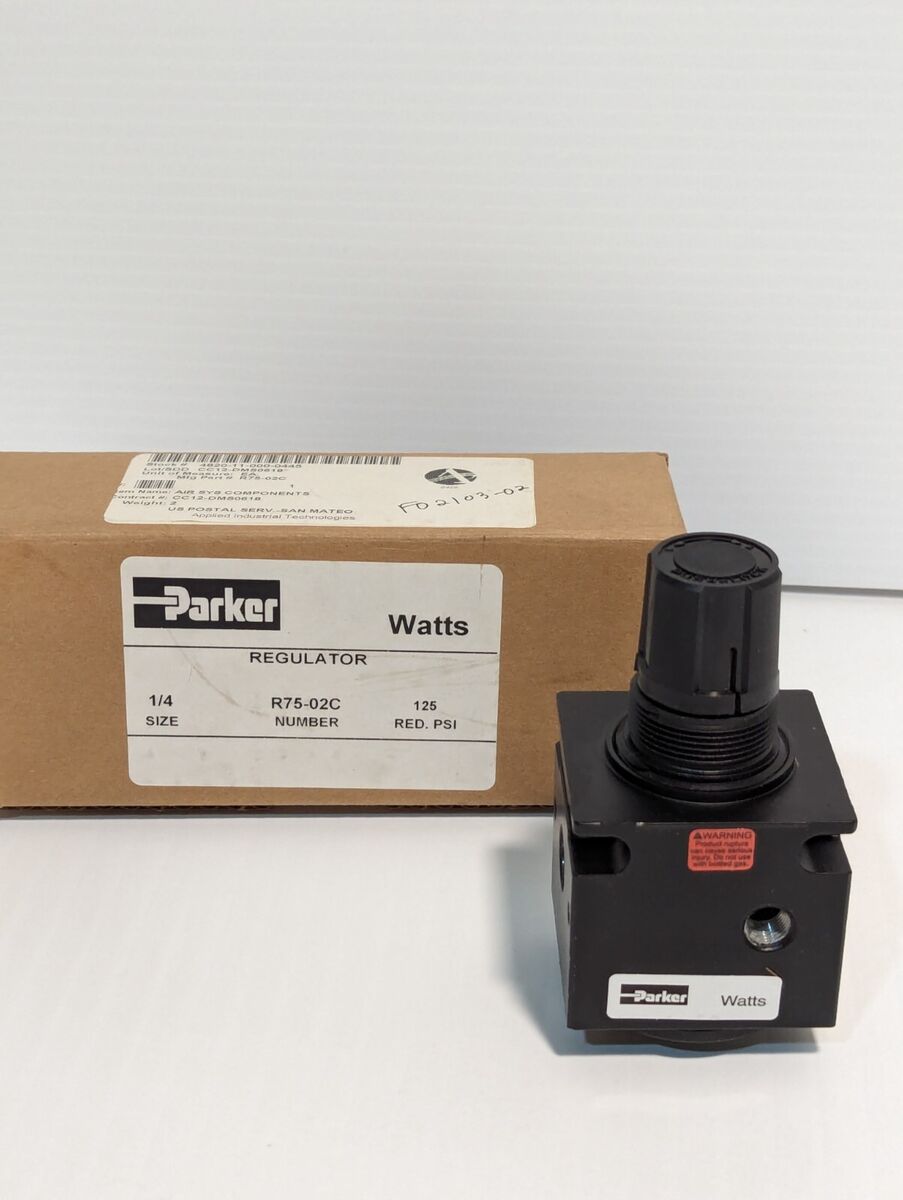 NEW IN BOX Parker R75-02C Regulator, 1/4 inch, 125 PSI