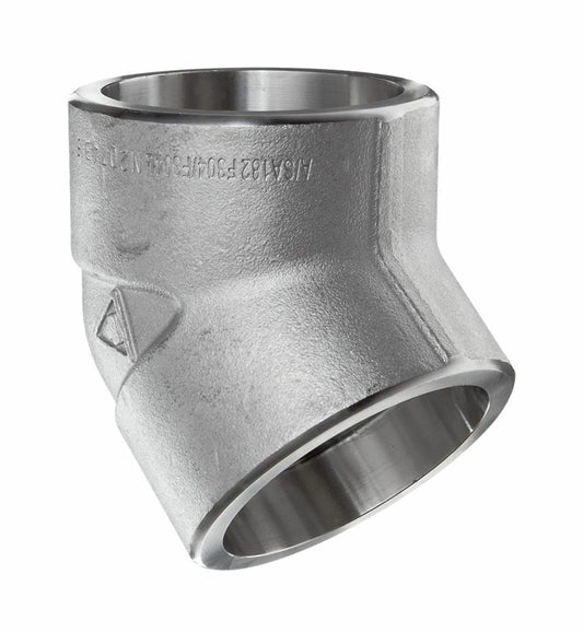 45 Deg Elbow 1/2" Class 3000 Forged 304 Stainless Steel Socket Weld Pipe Fitting