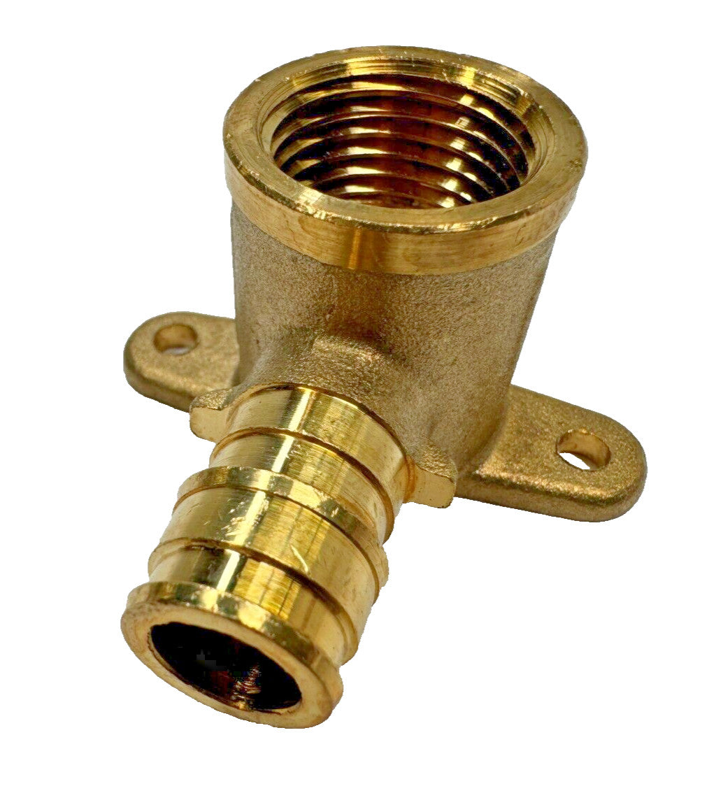 Drop Ear 90-Degree Elbow 1/2" NPT x PEX Lead Free Brass Fitting