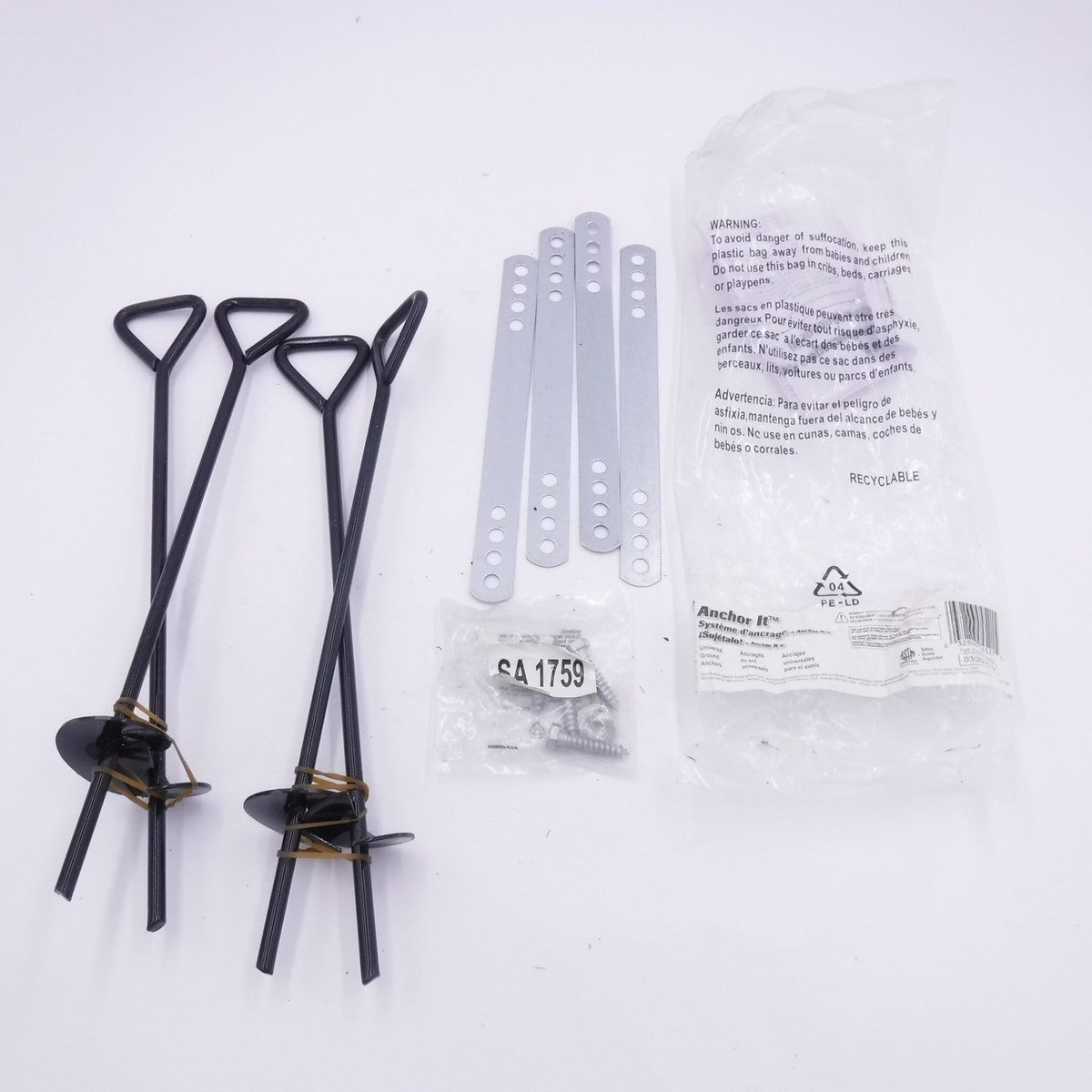 4 Pack Swing-N-Slide Anchor It Universal Metal Ground Anchors In Black WS 4521