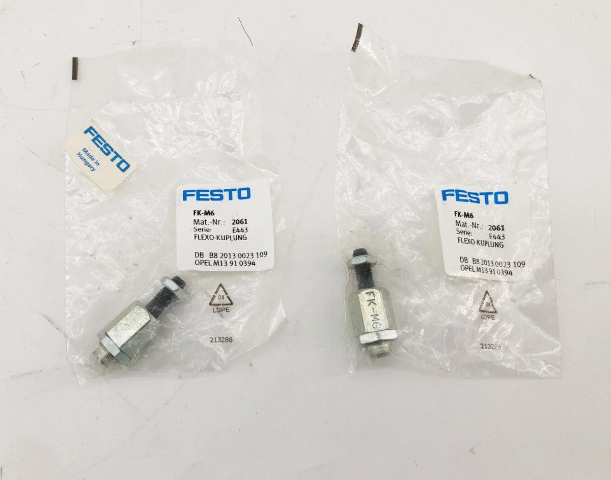Lot of 2 New Festo FK-M6 Self-Aligning Rod Couplers 2061
