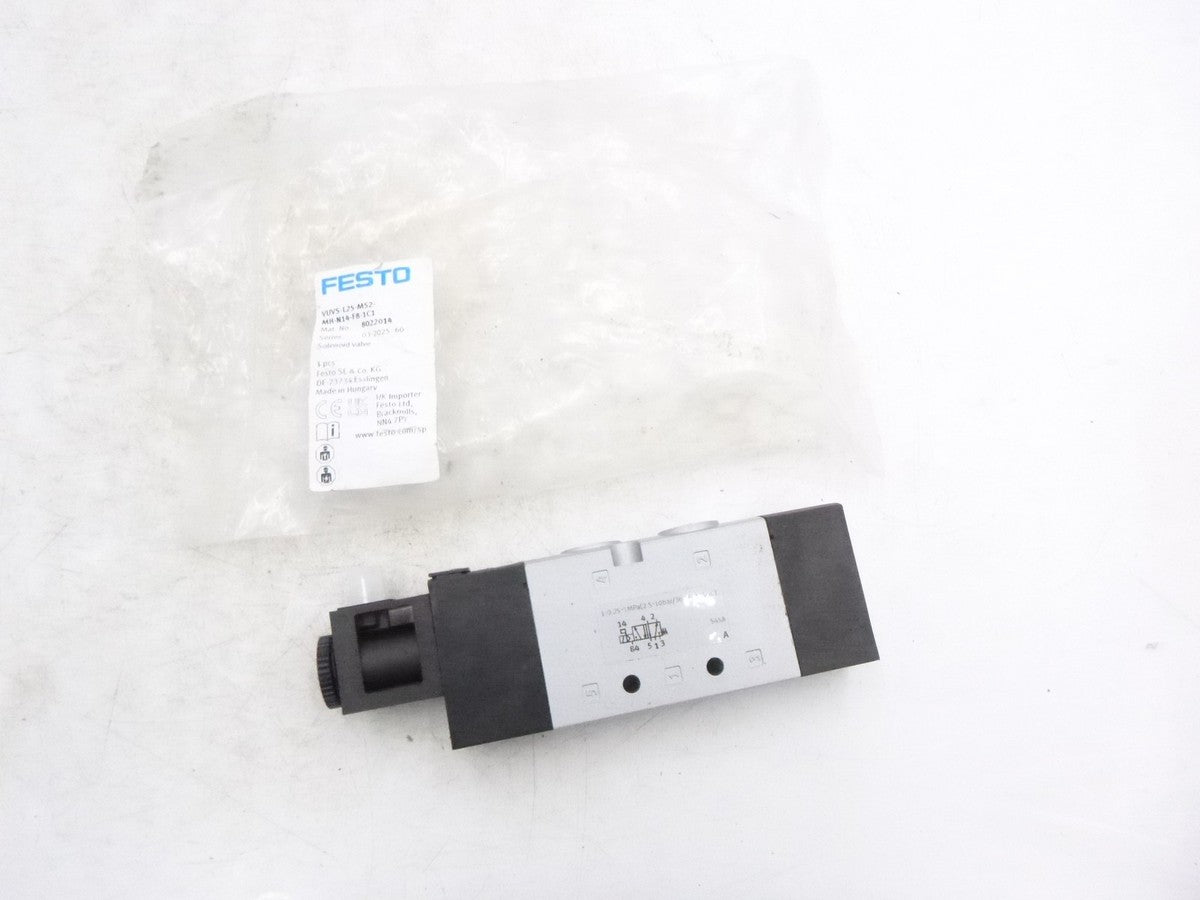 Festo VUVS-L25-M52-MD-N14-F8 Solenoid Valve 5/2-Way 1/4" NPT F9