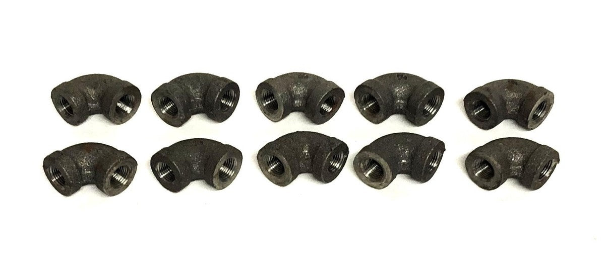 Unbranded 90 Deg Female Threaded Elbow Fitting 1/8 Inch [Lot of 10] NOS