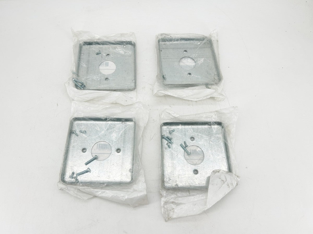Lot of 4 New Steel City RSL-11 Galvanized Square Device Covers 4-11/16"