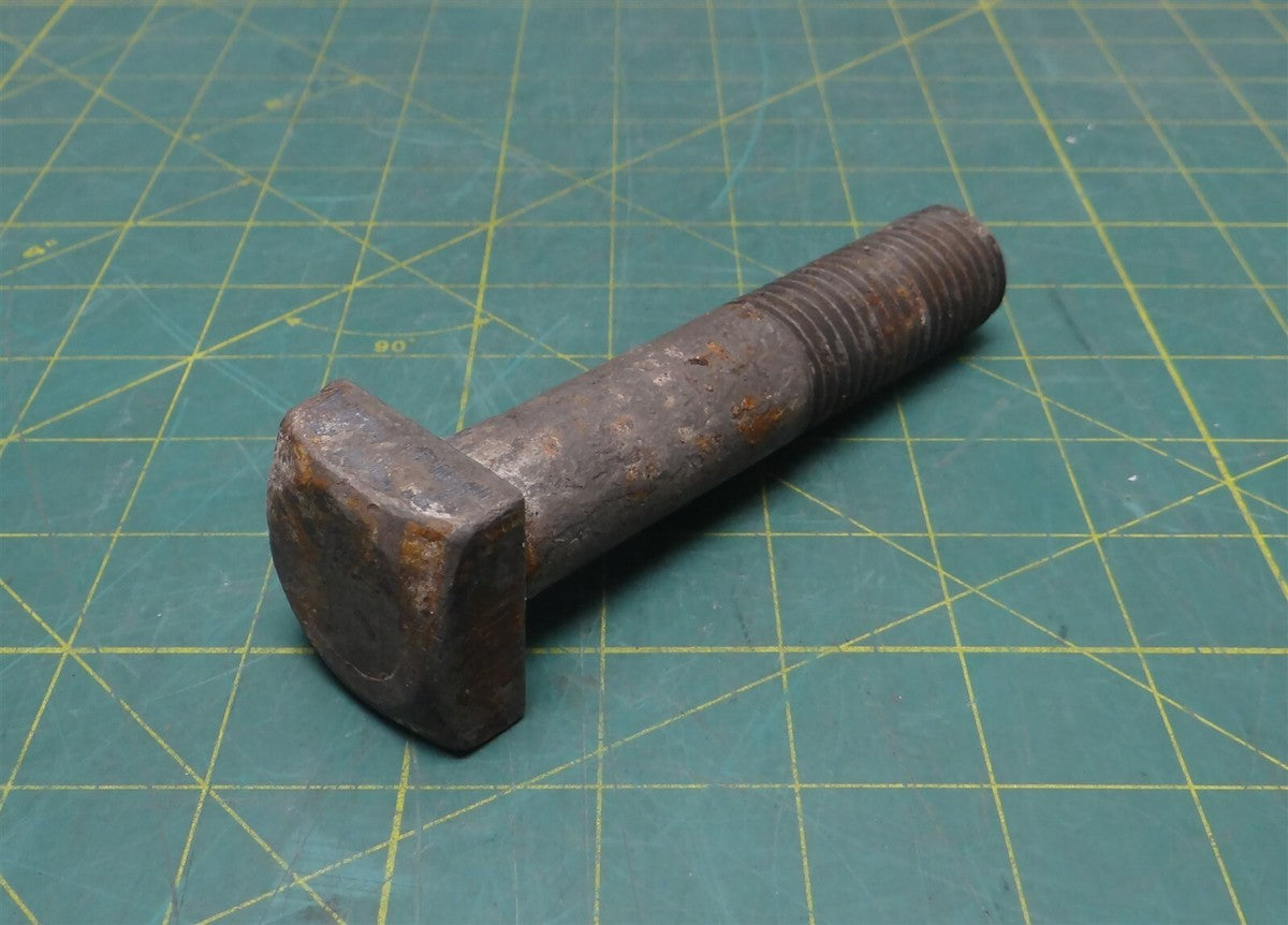 1"-8 x 5" Length Partially Threaded Square Head Flat Point Steel Screw