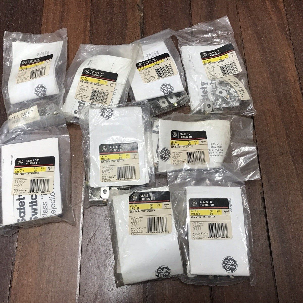Lot Of 9 GE TRK12B Fusing Kit Class R 30A, 240V "TH" Switch 783164-18926