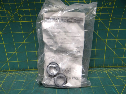 2 Ernst High Pressure Gage Glass Gasket 22N Neoprene 23/32" x 1-1/8" x 5/16"