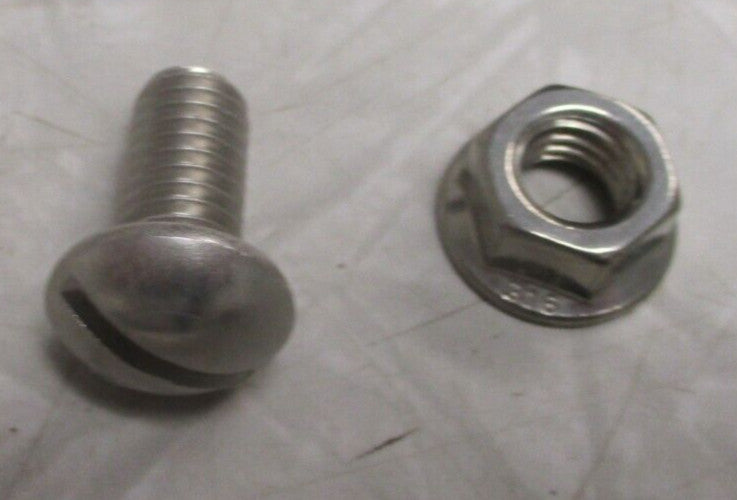 (160) Stainless Steel Flat Head Machine Screw & Nut 3/8" OD x 3/4" Long