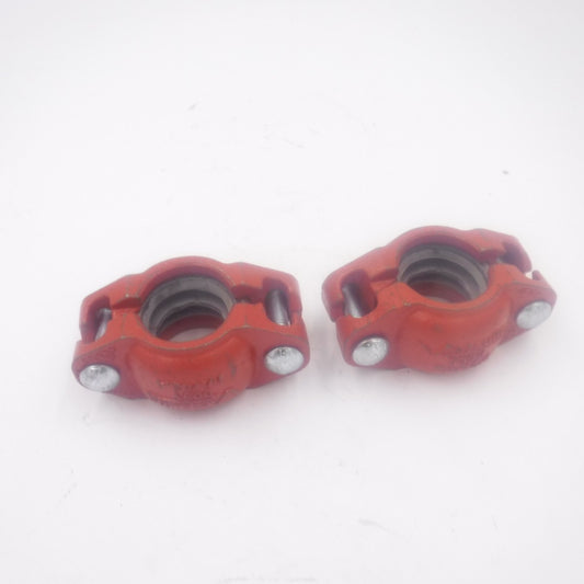 2 Pack Victaulic Firelock 1-1/4" 42.4mm 009V Rigid Coupling Orange