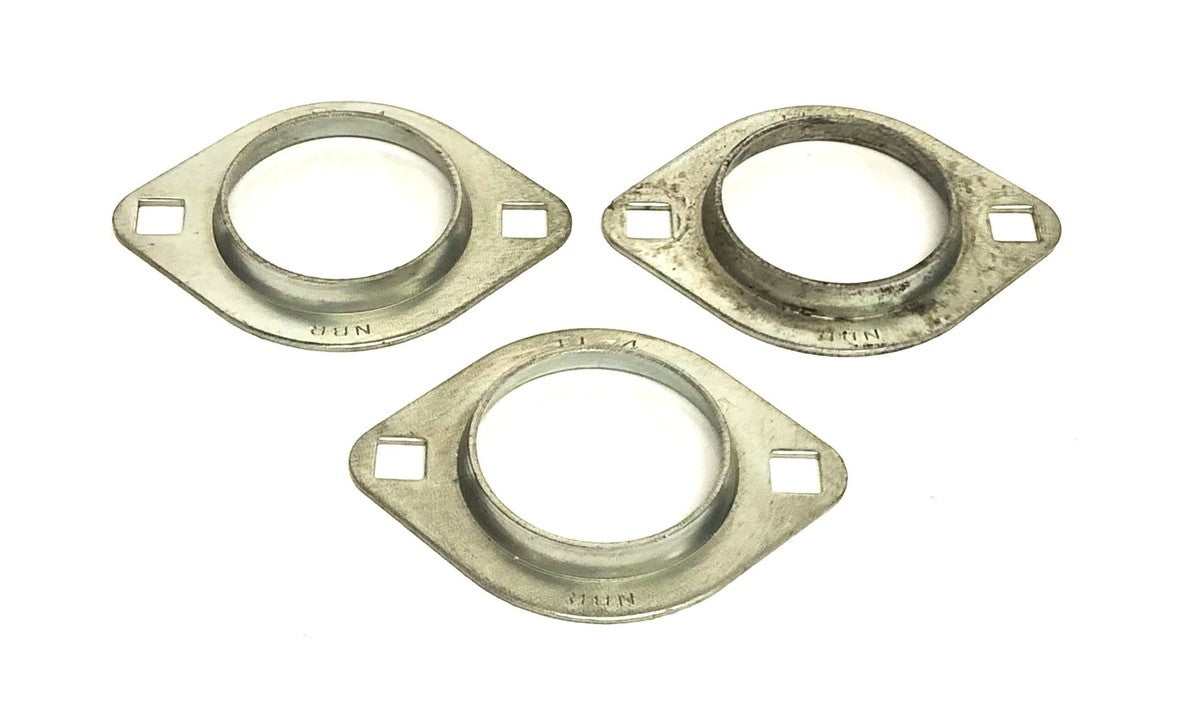 NBR 1.74 Inch ID 2 Bolt Ball Bearing Flange FL-4 [Lot of 3] NOS